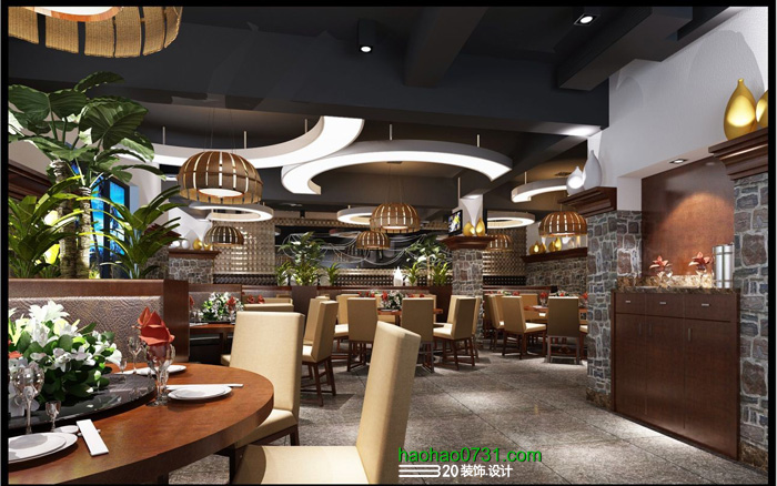 饭馆装修设计，饭店装修设计，餐厅装修设计效果图