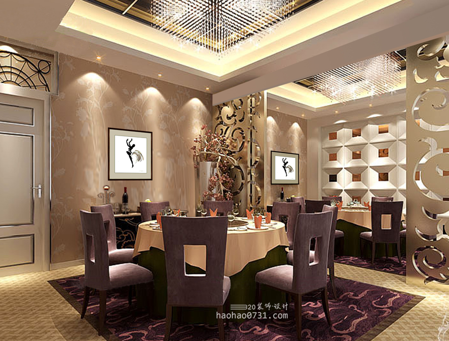饭店酒楼包厢效果图