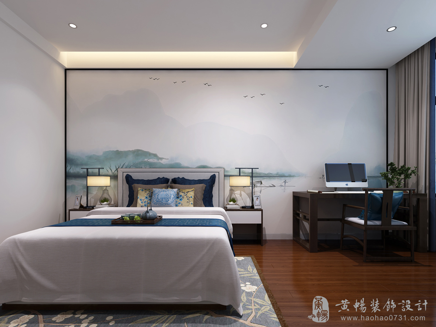新中式风格客房装修设计